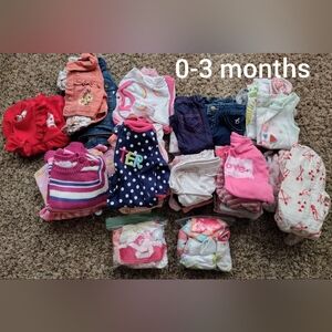 0-3 MOS BABY GIRL CLOTHES BUNDLE